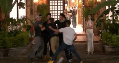 Fuerte enfrentamiento físico entre Claudio Rojas y Luis Mateucci en el patio de la casona.