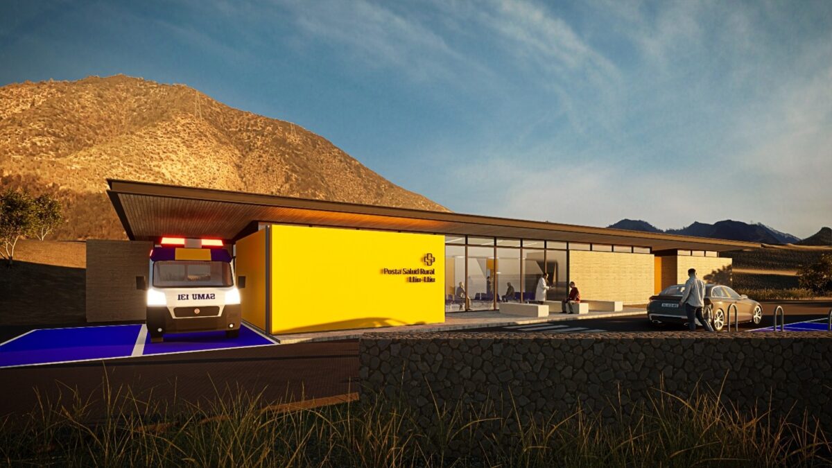 Maqueta digital del proyecto de la nueva Posta de Salud Rural Lliu Lliu en Limache.