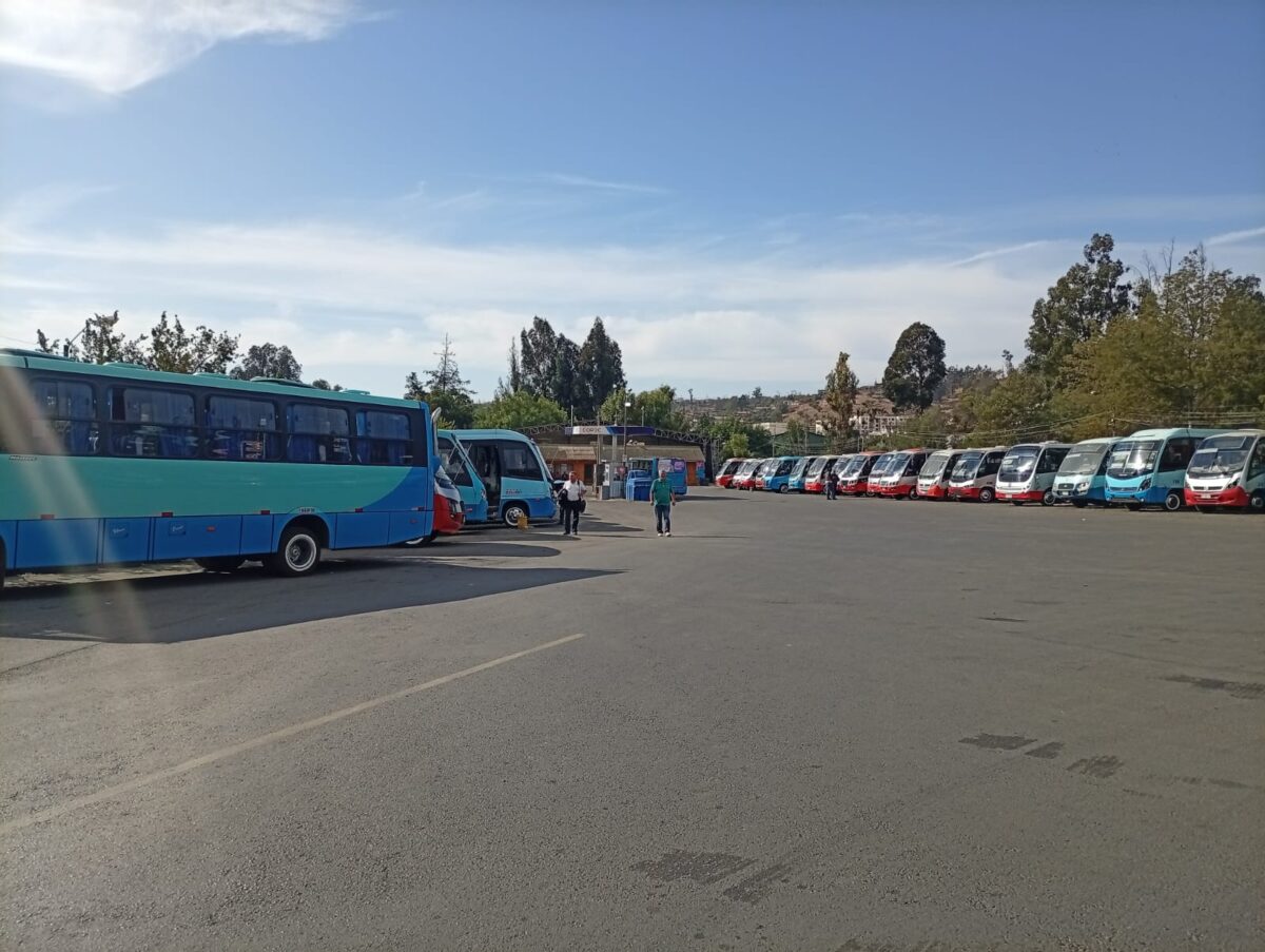Terminal de buses en la Región de Valparaíso.