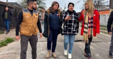 El alcalde de Limache, Luciano Valenzuela, junto a la ministra de Energía, Ximena Rincón, recorren la población Orval.