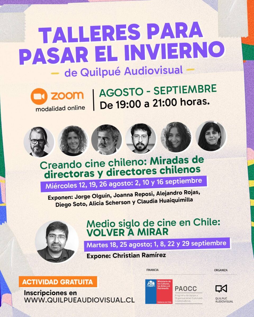 Captura de pantalla de una sesión de Zoom con el director Jorge Olguín.