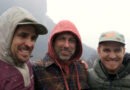 Pangal Andrade y parte del equipo de El clan durante la expedición en la Patagonia.