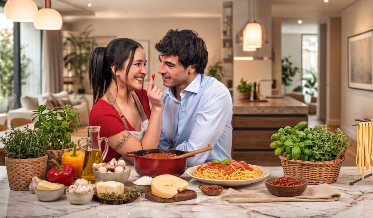 Martín Nieto en una escena de cocina para la producción de TVN.