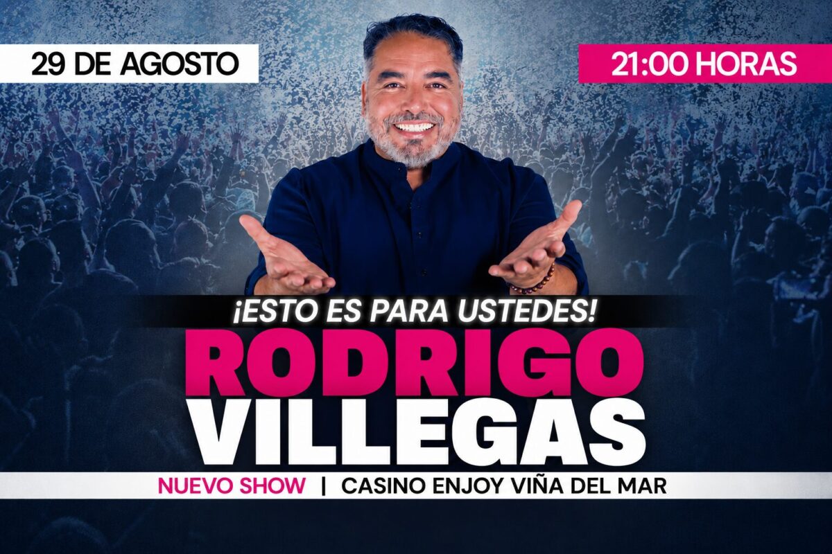 Rodrigo Villegas invita a su próximo show en Viña del Mar.
