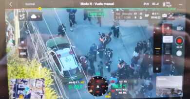 Operativo de seguridad municipal y Carabineros tras la detención de los sujetos.