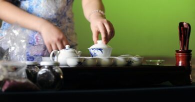 Ceremonia del té china como parte del protocolo cultural.